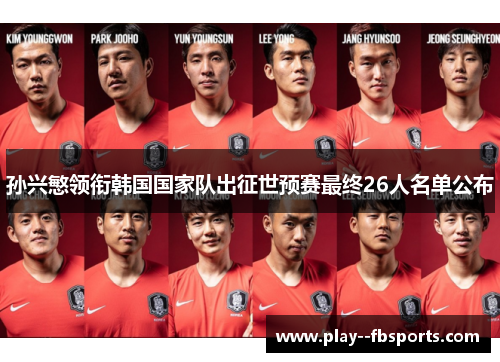 孙兴慜领衔韩国国家队出征世预赛最终26人名单公布